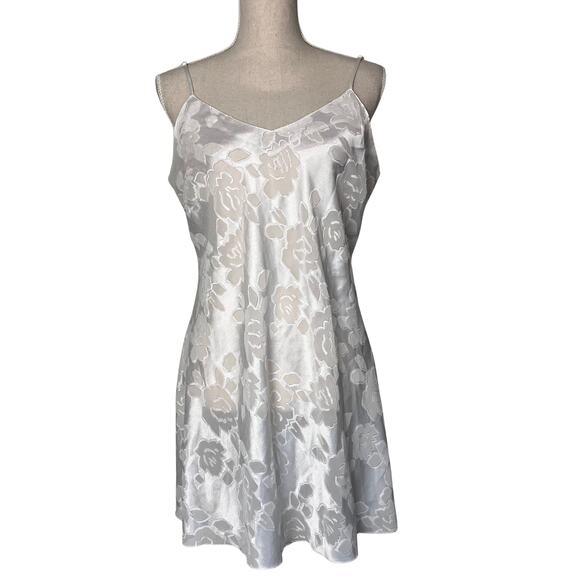 Victoria's Secret Other - Vintage Victoria’s Secret White Satin Floral Slip Dress Bridal Y2K Honeymoon